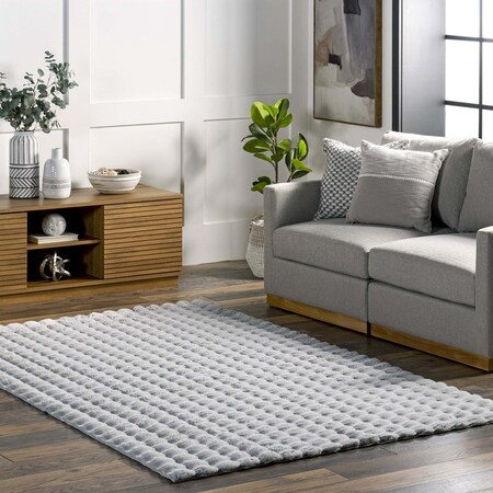Nuloom Jeni Solid Faux Rabbit Machine Washable Area Rug 2ft 6in x 8ft HJWR02D-2608